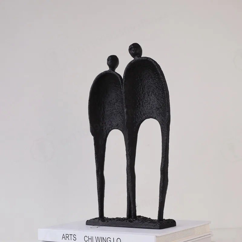 Modern Light Luxury Cast Iron Abstract Couple Sculpture Table Decor
