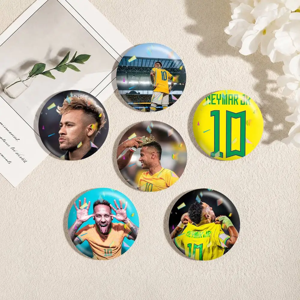 football superstar Neymar Jr  25 32 44 58 75mm Badges Personalized Round Brooches Pins Accessory Gift