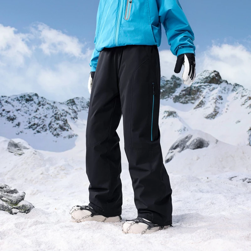 

Новинка 2025 года, зимние мужские теплые уличные брюки на утином пуху, повседневные однотонные брюки с утолщенной подкладкой для бега, большие размеры S-6XL, брюки полной длины