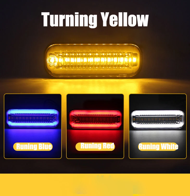 2 Pcs Motorcycle Turn Light 12V Signal Indicator Led Daytime Running Water Turn Light Turning Lights Motorcycle Warning Light