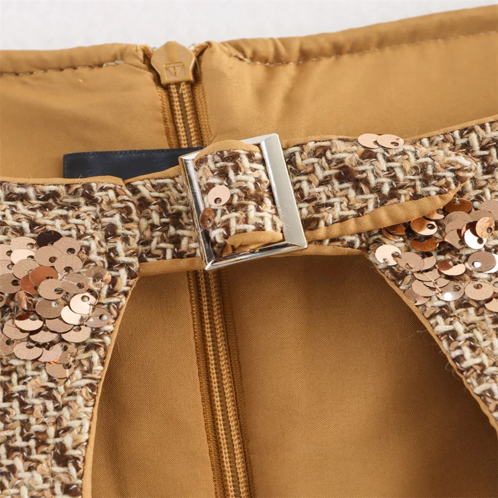 Early Autumn New Small Fragrant Style Heavy Industry Nail Diamond Lace Noble Sleeveless Tank Top Dress for Women with Waist Draw