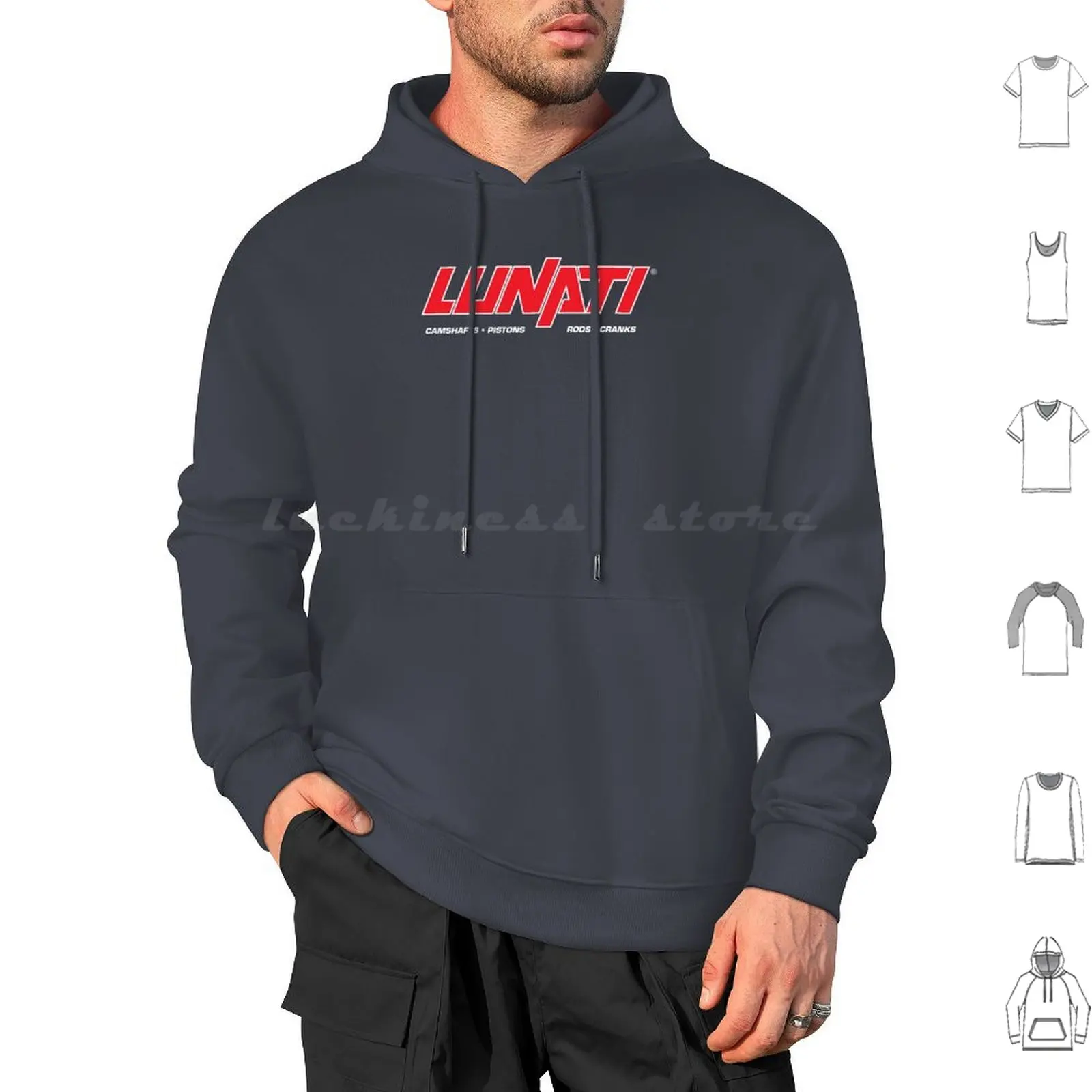 Lunati Logo Camshafts , Crankshafts , Rods , Pistons , Piston Hoodie cotton Long Sleeve Lunati Logo Camshafts Crankshafts