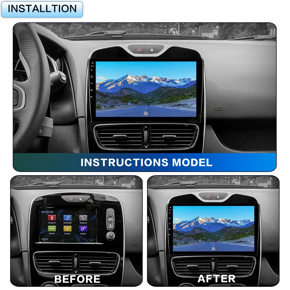 10 Inch For Renault Clio 4 BH98 KH98 Captur ZOE 2016-2019 Car Radio Fascia Car Radio Panel Wire Sleeve Frame Dashboard Original