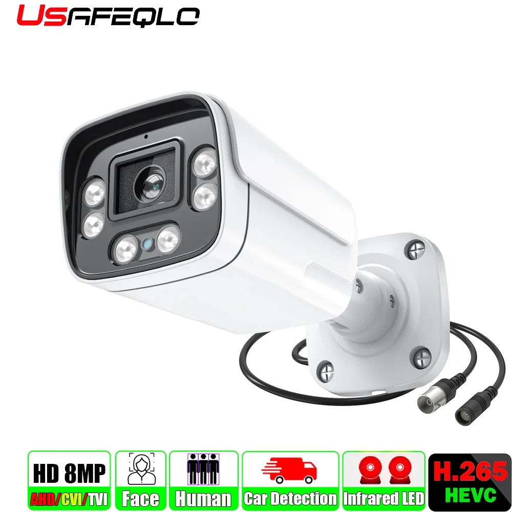 8MP Infrared Night Vision CCTV AHD Camera 1080P 5MP HD 6 Array IR Led Analog H265 Outdoor Street Waterproof IP66 IMX Sensor