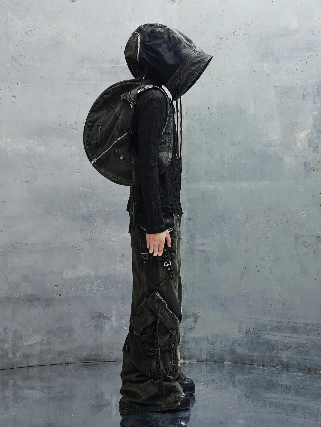 NO FAITH STUDIOS Heavy Craft Multi-zipper Tooling Cowboy Hat Backpack Vest Vest Multifunctional Bag