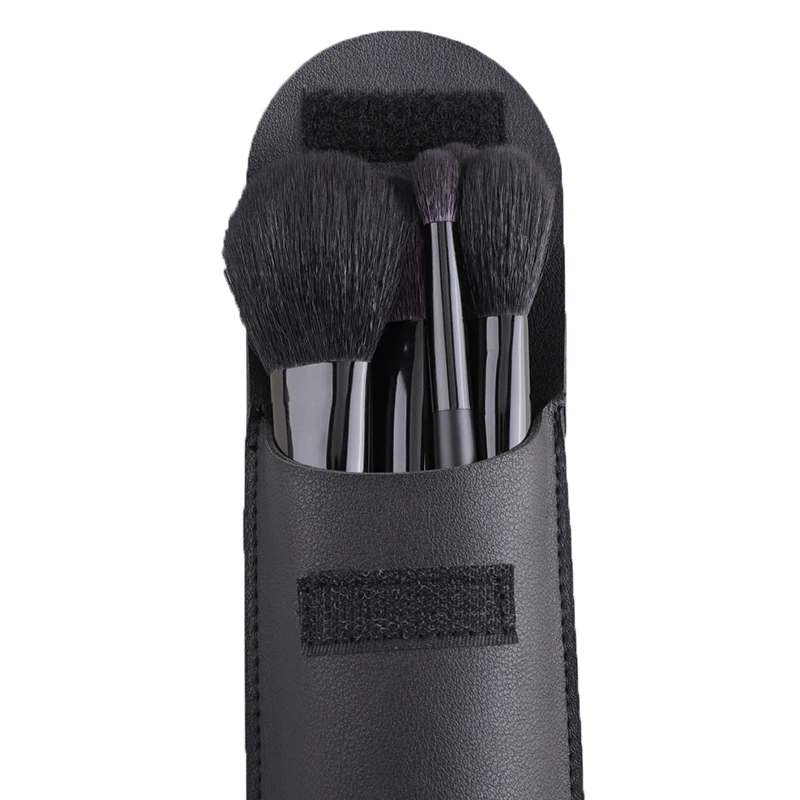 Black PU Portable Eye Brush Storage Bag Cosmetics Case Travel Organizer Make Up Brushes Protector Makeup Tools Pouch Wash