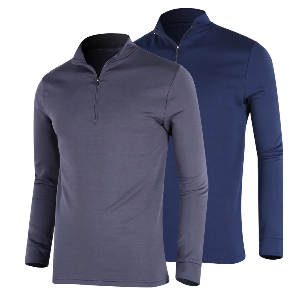 1 + 1 تي شيرت رجالي بأكمام طويلة مبطن بالصوف (اشتري واحدة واحصل على واحدة مجانًا)