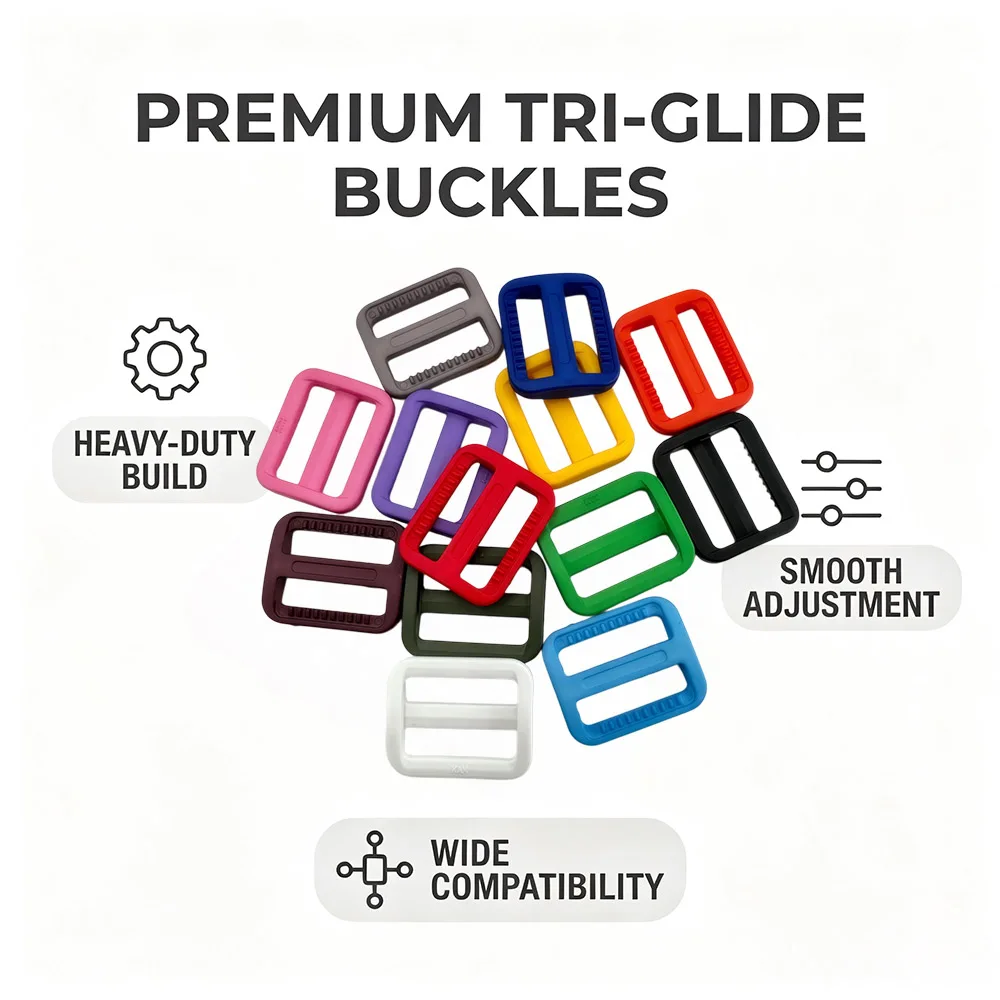 10pcs 1 inch Colorful Plastic Slider Tri-Glide Adjust Buckles for 25mm Webbing Straps Adjustable Slide Design