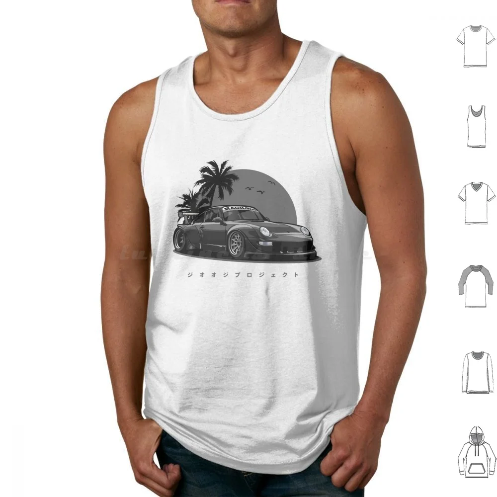 Rwb 993 Special Color Edition ( Black-Silver Exclusive ) Tank Tops Vest Sleeveless Automotive Car Vehicle Motors Fast Speed