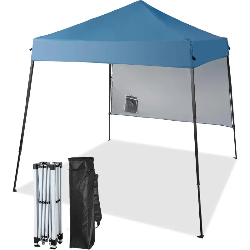 Tenda a baldacchino pop-up da 6'x6' Tenda gazebo istantanea commerciale, tenda a baldacchino impermeabile e con protezione UV con gambe inclinate e 1 pezzo si