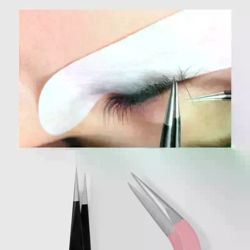  Precision Stainless Steel Tweezers For Lashes Applicator Tool DIY Eyelash Extension At Home Salon Professional Use