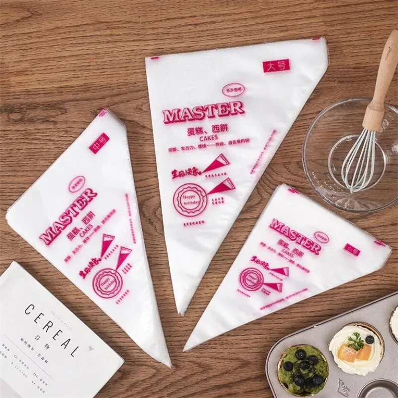 500/300/100Pcs Disposable Pastry Piping Bags Cake Cream Decoration Kitchen Icing Nozzle Bags Food Cup  Baking Tools