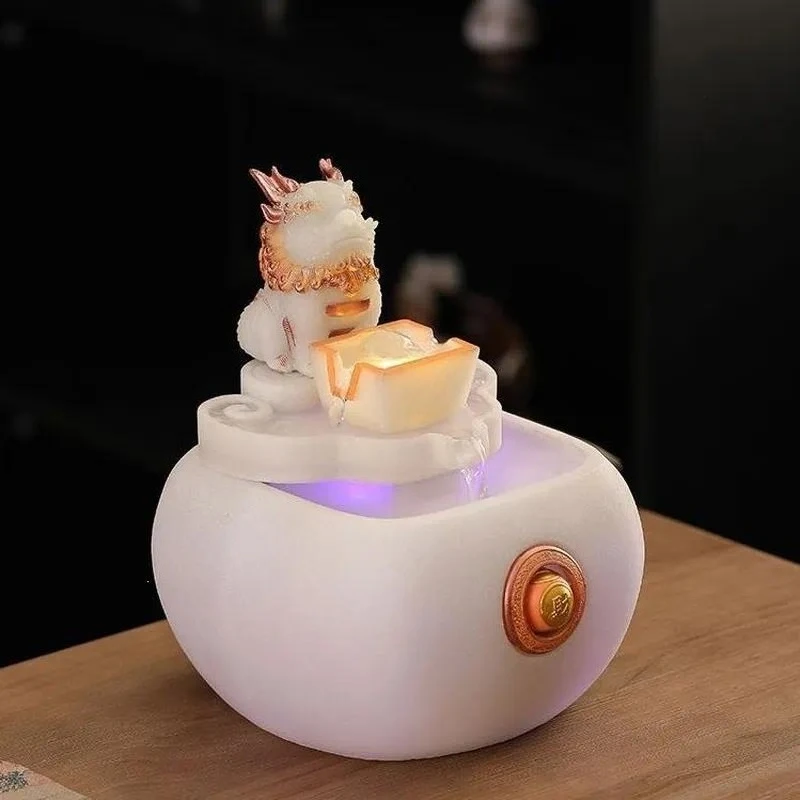 for Fountain Desktop Water Feature Lucky Wealth Entrance Decor Living Room Office Home Blessing Ornament Flowing