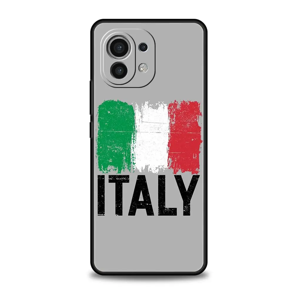 جراب هاتف بعلم إيطالي من السيليكون الناعم ، غطاء لـ Xiaomi 14 ، 13T ، 12T ، Pro ، 12 ، 13 ، 11 Ultra ، Mi Note 10 Lite ، 10T ، 5G ، 11X ، 11T ، 11i ، 9T