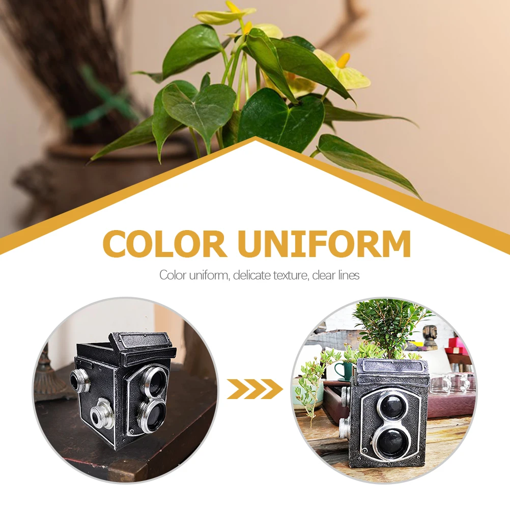 

Camera Shaped Flowerpot Resin Planting Container Ornamental Practical Gift Home Office Garden Balcony Decor Decorative Flowerpot