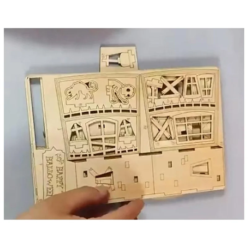 

A19Q-3D Деревянный дом с привидениями на Хэллоуин, креативный деревянный дом с привидениями, сборная модель для взрослых и детей