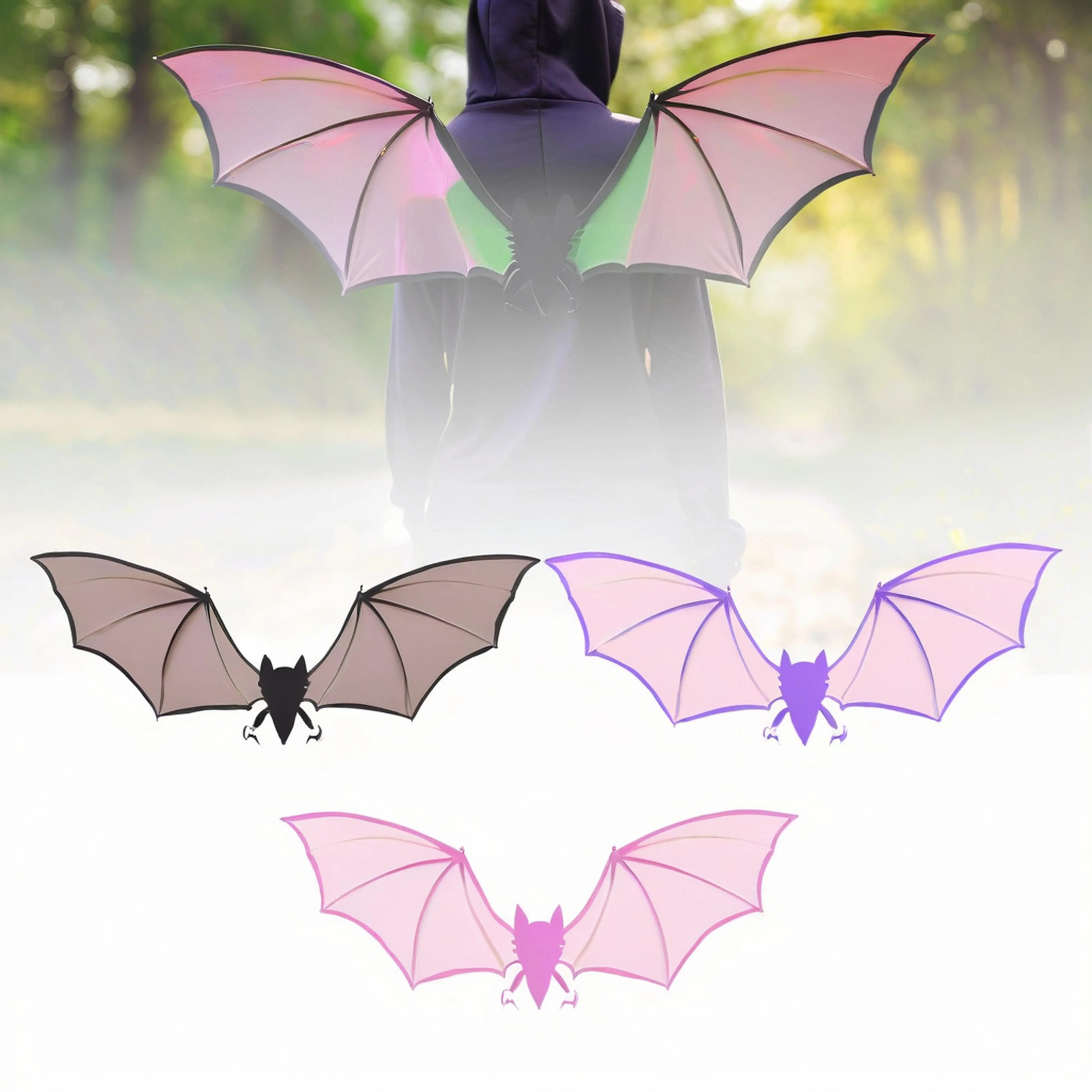 Kleurrijke Vleermuis Vleugels Vampier Heks Vleugel Kostuum Vrouwen Meisjes Fee Vlindervleugels voor Halloween Kostuum Carnaval Party Prestaties