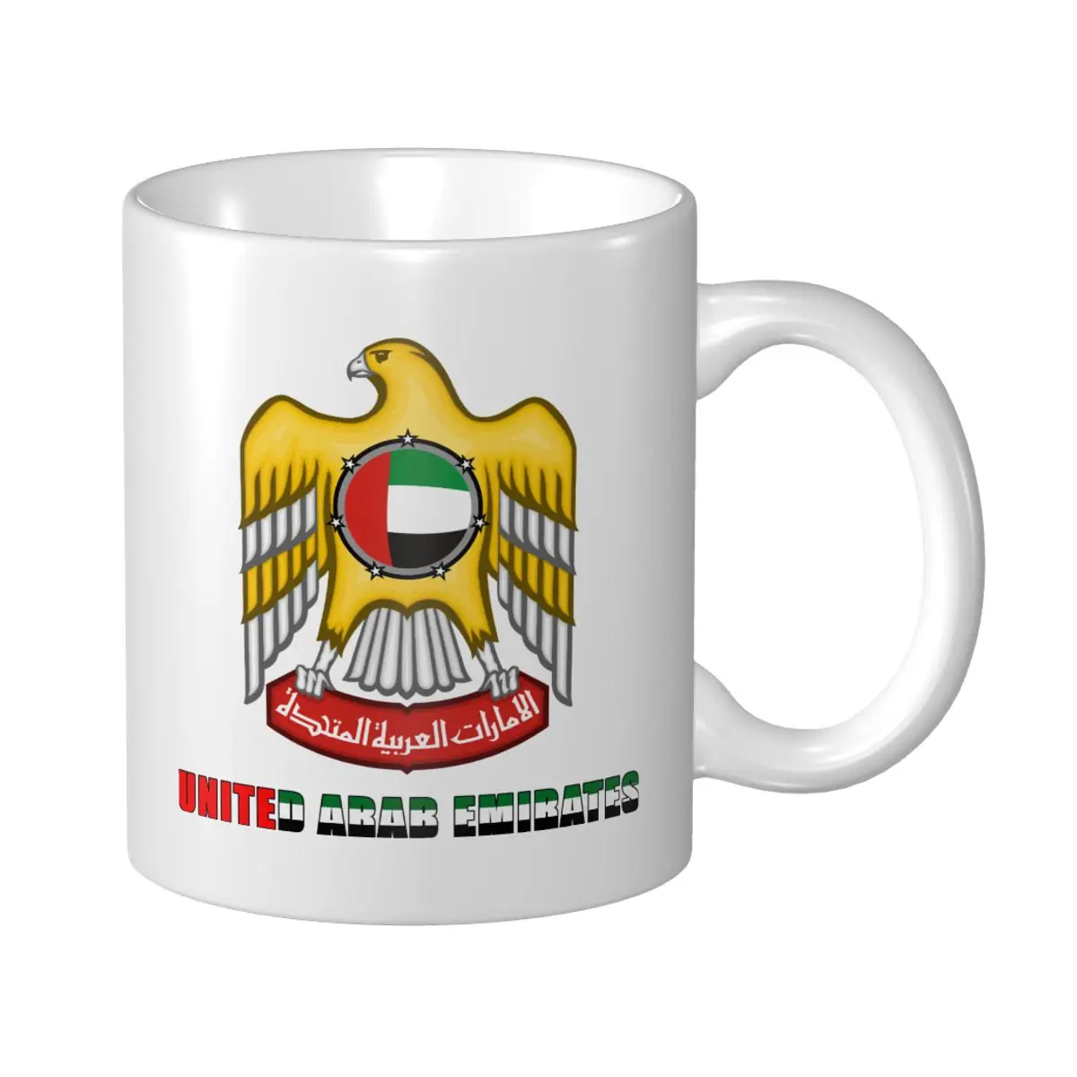 Mark Cup Mug United Arab Emirates Letter Flag Emblem Coffee Mugs Tea Milk Water Cup Travel Mugs For Office Home
