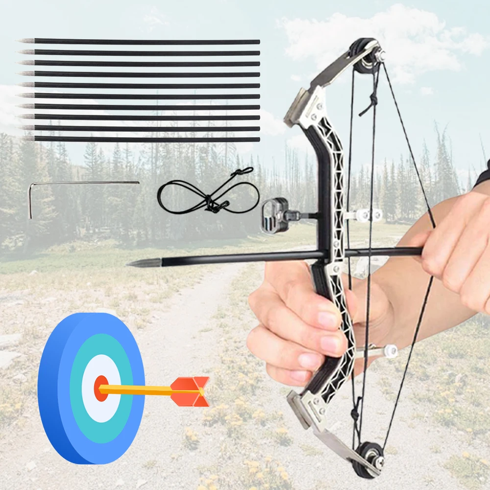 

Mini Inch Archery Mini Compound Bow Kit Bow Shooting Gift Game Stainless Steel Bow Practice Accessories