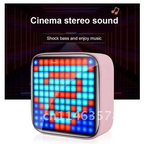 Wireless Portable RGB Pixel Art Bluetooth Speakers Powerful LED Displays Unique Gift Soundbar Home Light Decoration Creation