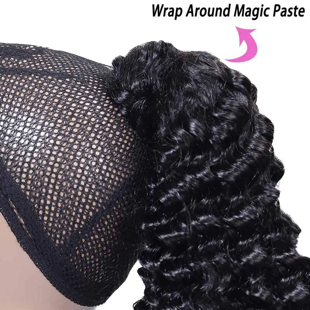 Kinky Curly Natural Color Wrap Around Human Hair Magic Paste Ponytail 100% Brazilian Human Hair Extension