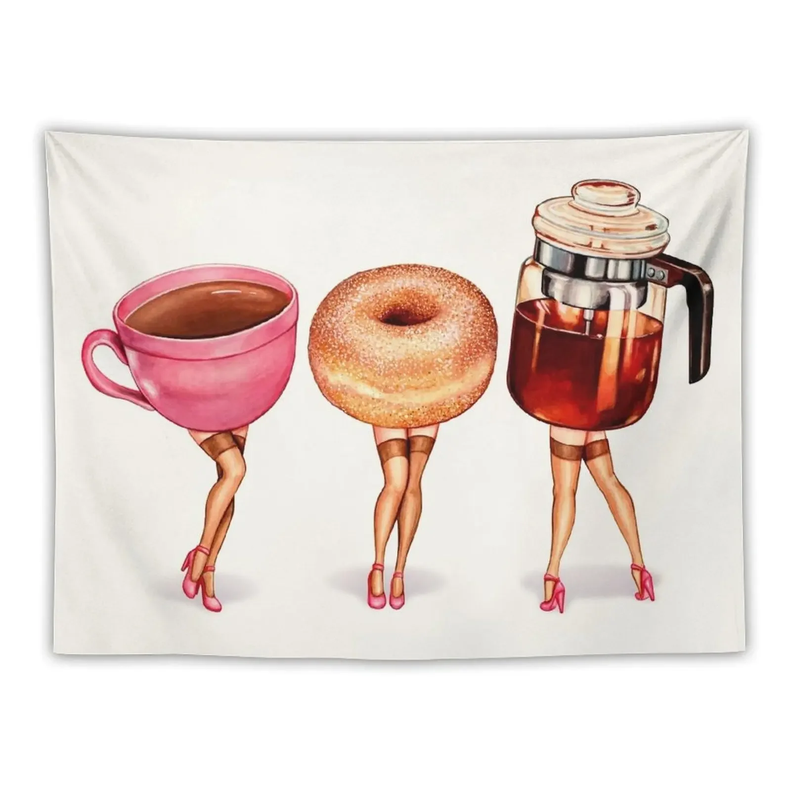 Coffee Pin-Ups Tapestry Wallpaper Decor For Room Mushroom Tapestry