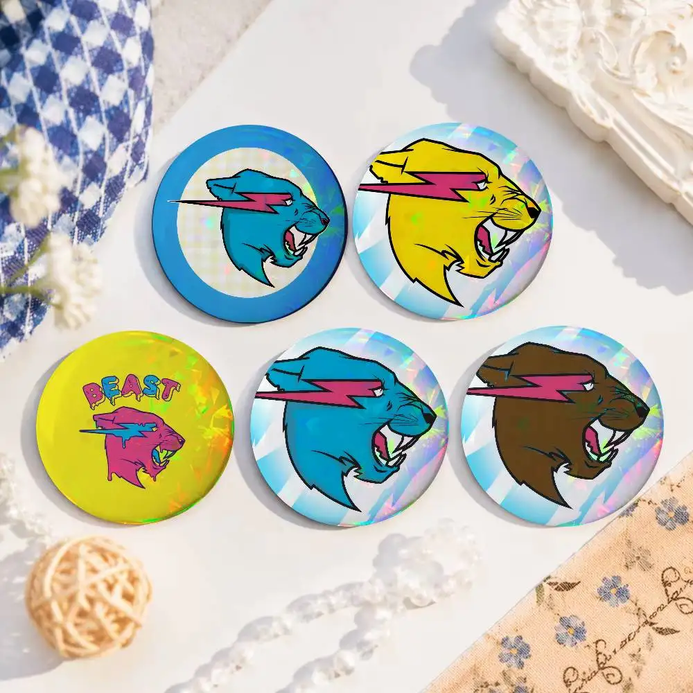 Logo M-Mr cool Beast    Cute Anime Figure Icon Badge Handmade Tinplate Brooch For Backpack Clothes Chest Ornament Gifts