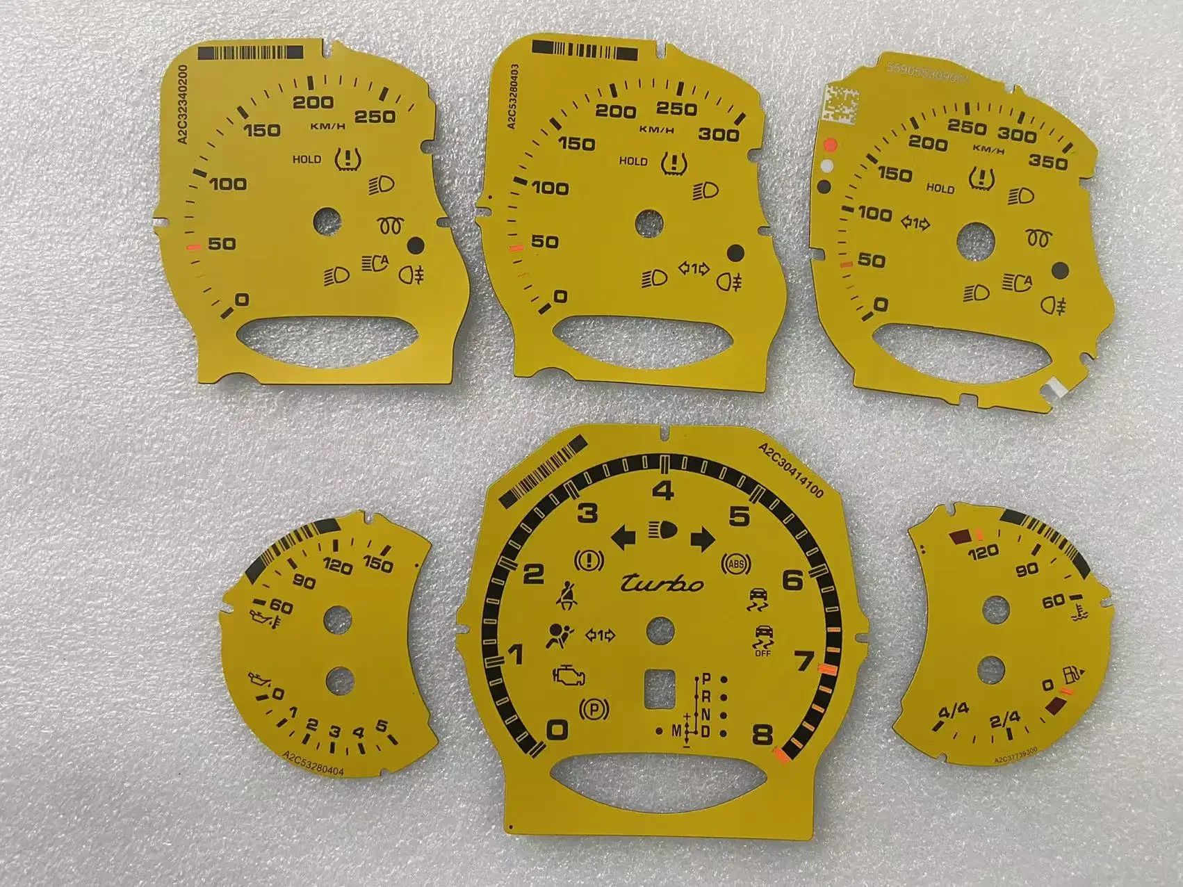 Gauge Face Speedometer Dials For Porsche 911 Carrera 991/Cayenne 958/Panamera 970 Turbo Instrument Cluster Overlay Disc 8RPM