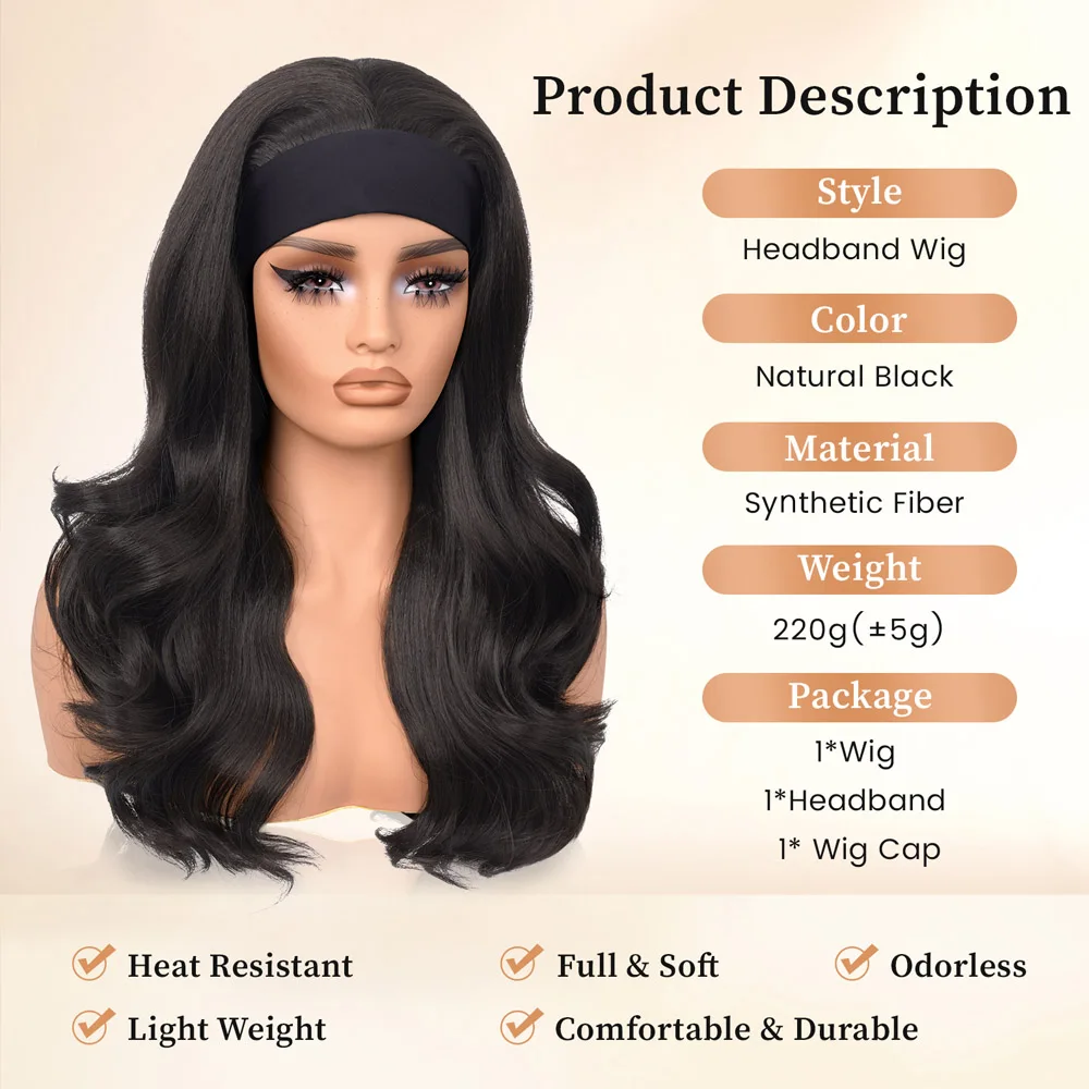 Body Wave Headband Wigs for Black Women Natural Looking Wear  display picture 3