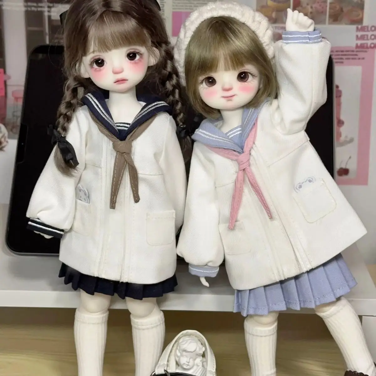 

1/6 Doll's Clothes Suit for 30cm Bjd Doll Top+skirt+triangular Scarf+socks Dress Up Play House Fashion Doll Accessories, No Doll
