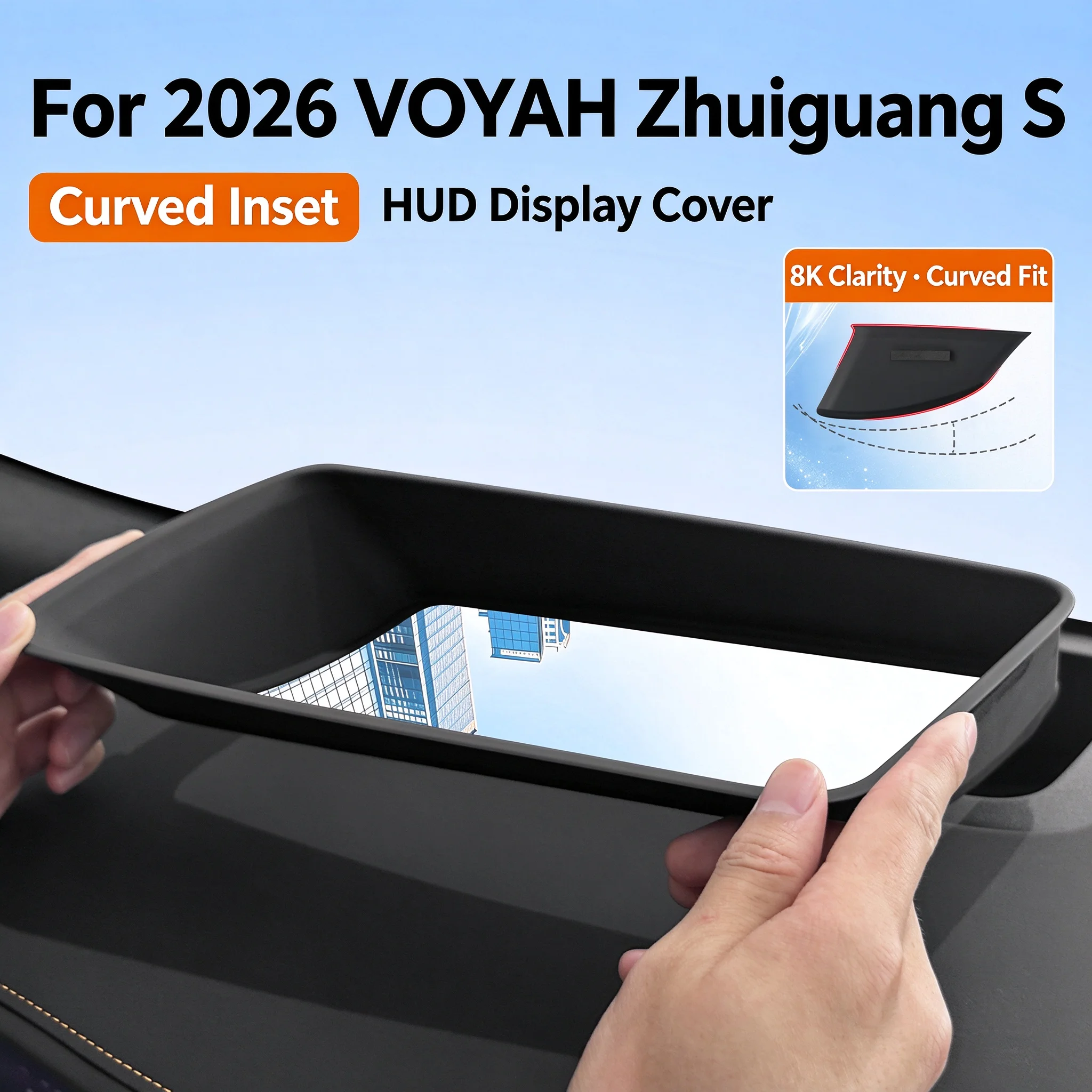 Custom HUD Protector for Lantu Zhuiguang S, HUD Frame, Reduce Debris Build‑Up, Noise‑Free, Easy Install, Black 1pc