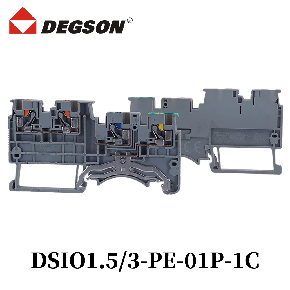 DEGSON DSIO1.5/3-01P-11-00ZH DSIO1.5/3-PE D-DSIO1.5/4-1 الدين كتل طرفية للسكك الحديدية موصل DSIO1.5 فينيكس الاتصال 13.5A 250V