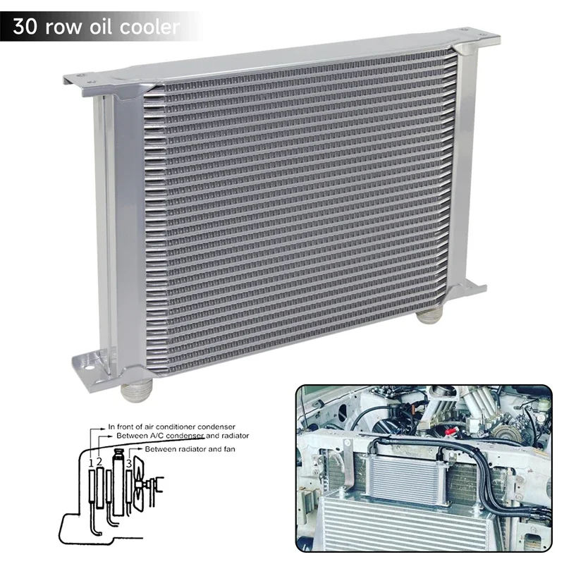 AN10 Oil Cooler 30 Row Aluminum 248MM 7/8