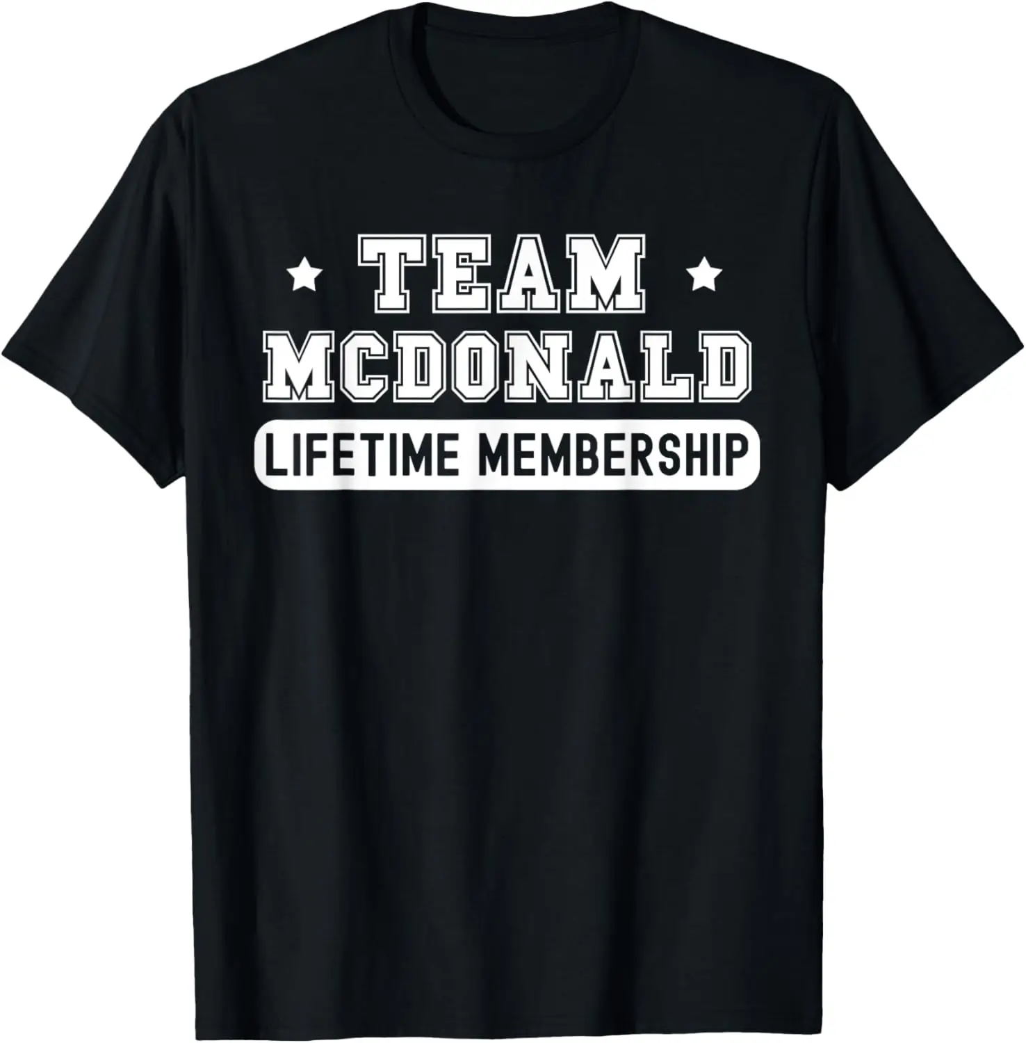 

Забавная семейная футболка с надписью Team McDonald Lifetime Membership