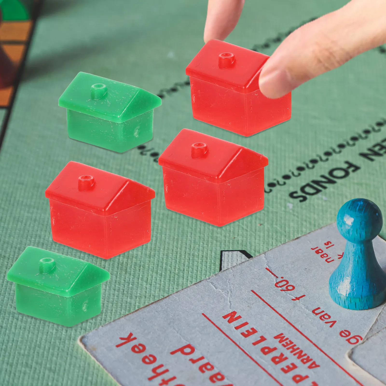 

2Sets Board Game House Chess Replacement Pieces Plastic Hotel Tokens Board Game Accessories Rich Man Edition Playing Parts