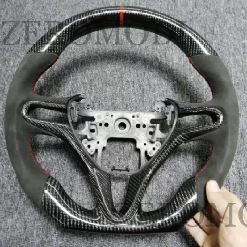 Racing Sports Carbon Fiber Steering Wheel For Honda Civic Old Civic 2006 2007 2008 2009 2010 2011 (3-Spoke)