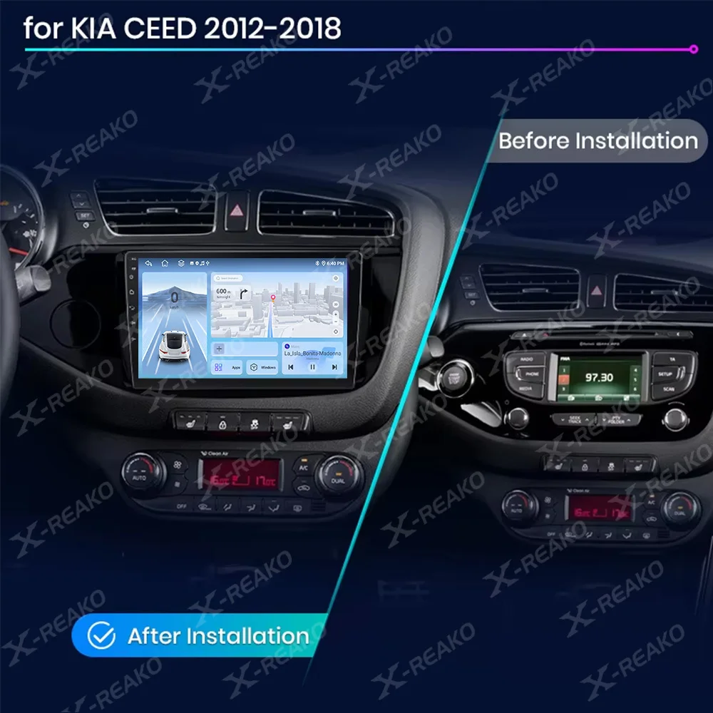 X-REAKO For KIA Ceed JD 2013-2018 Wireless Carplay Android Auto Car Radio GPS Multimedia Player 2din Autoradio 8 core 4G NO DVD