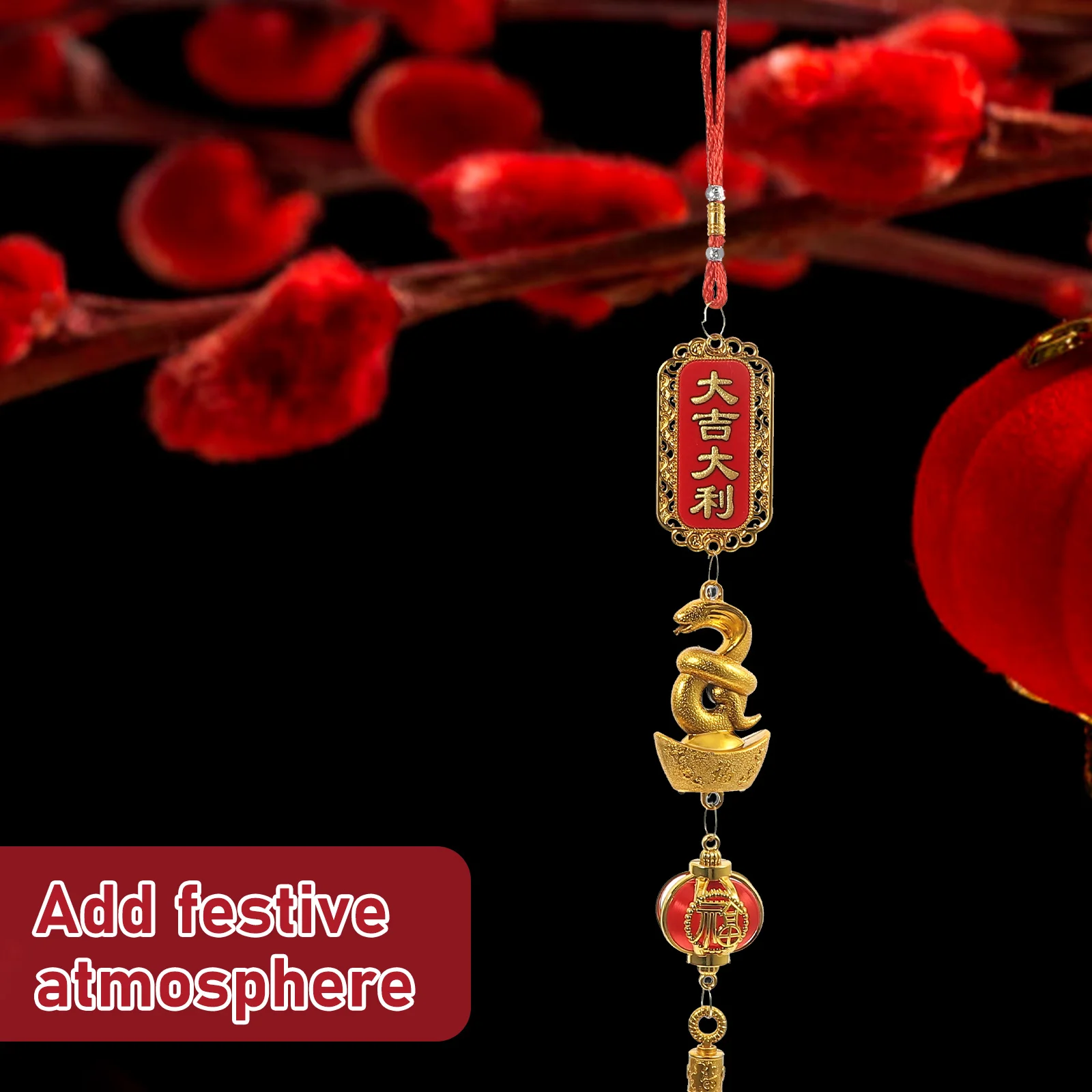 

6pcs 2024 Zodiac Snake Pendant Spring Festival Lucky Bag Chinese New Year Hanging Decorations Car Door Window Home Office Party