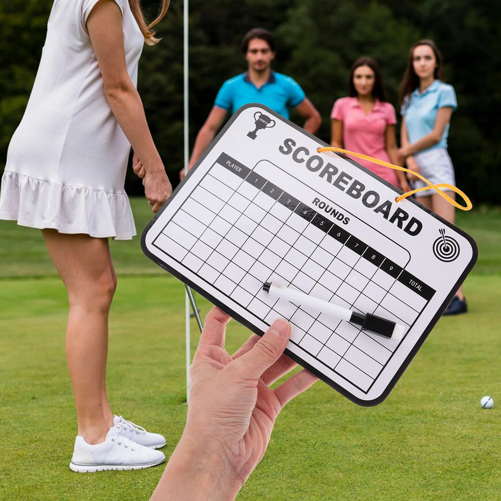 1 مجموعة 1 مجموعة من لوحة النتائج للجولف لوحة المسح الجاف على الوجهين المحمولة خفيفة الوزن متعددة الاستخدام تسجيل النتيجة لممارسة الجولف