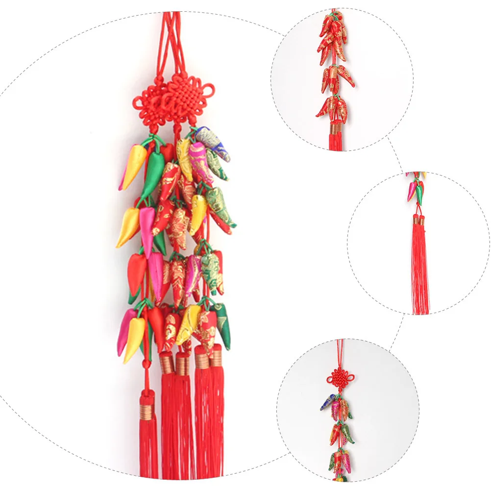 

Spring Festival Chinese Knot Colorful Pepper Pendant Wedding Celebration Hanging Decor Holiday Stage Decoration Chinese New Year