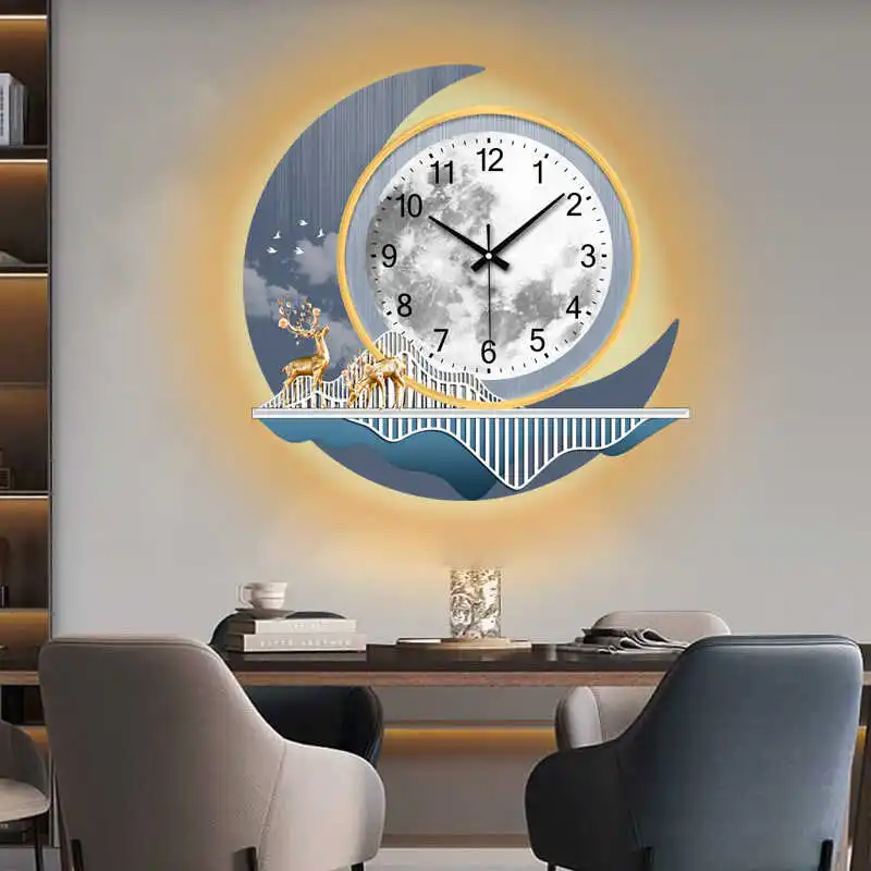 

Premium Unique Wall Clock Night Light Elegant Cute Nordic Large Wall Clock Living Room Modern Orologio Da Parete Home Decor