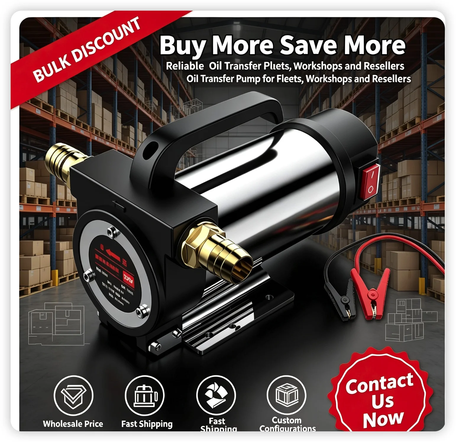 Portable Electric Oil Pump 12V 1000‑1200W DC Reversible Self‑priming Transfer Pump for Diesel Fuel Oil Extractor