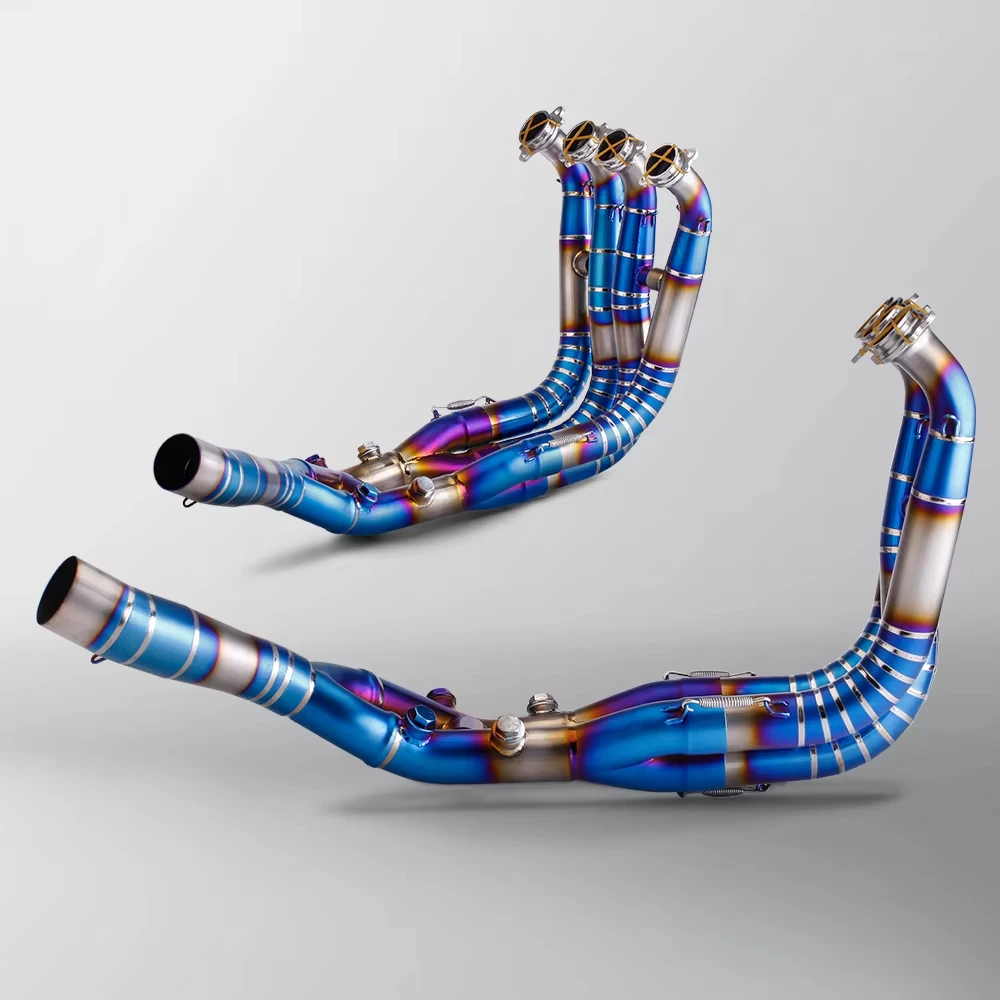 Titanium Alloy Motorcycle Slip On Headers Pipe Front Connector Tube For S1000RR 2019-2023 S1000R 2021-2023 Exhaust System