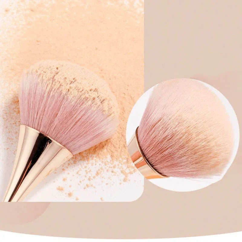 Rosa de ouro em pó blush escova profissional compõem escova grande rosto cont cosméticos rosto cont brocha colorete compõem ferramenta