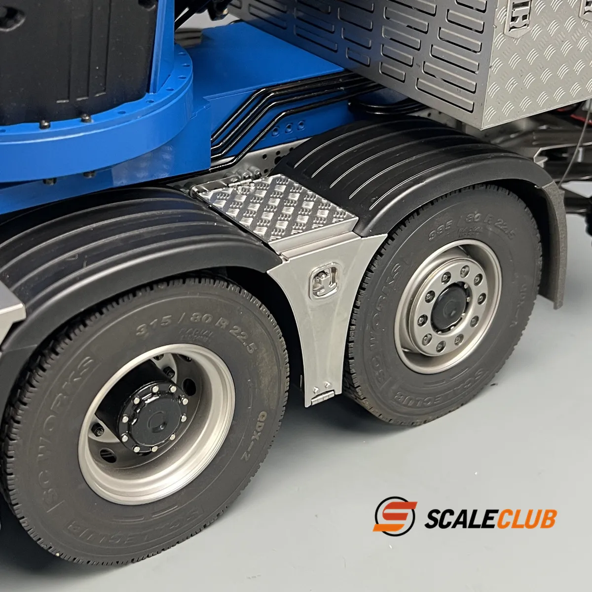 Scaleclub Model 1/14 Rear Dual Axle Fender Upgrade Metal Fender Toolbox Open Cover For Tamiya  Lesu Oka For Scania Man Parts