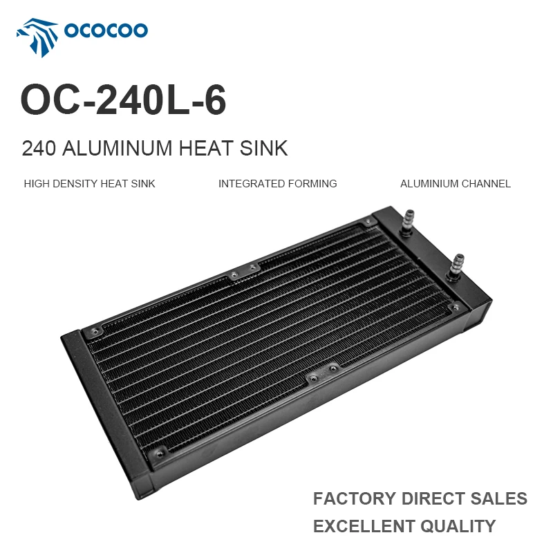 OCOCOO Medical Equipment 120mm Fan Water Cooling Radiator 2.7cm Ultra Slim Efficient Heat Dissipation Corrosion Resistant 240L-6