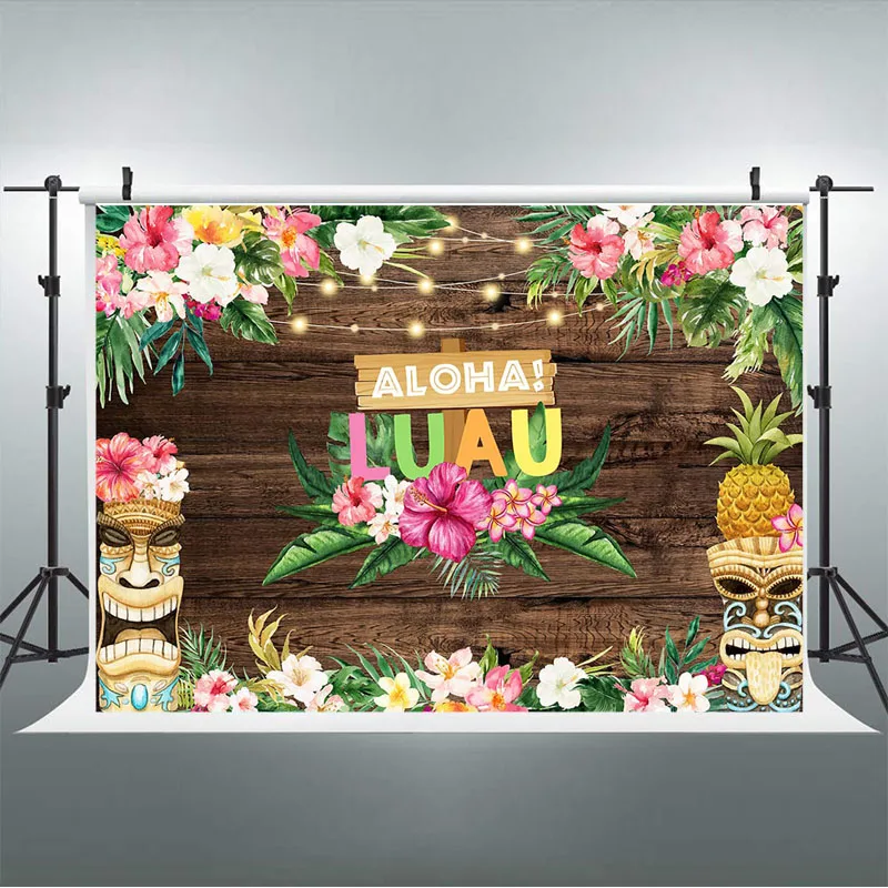 ピンクのフラミンゴの女の子の写真,1歳の誕生日の写真の背景,トロピカルグリーンの葉の花,パイナップルの写真アクセサリー