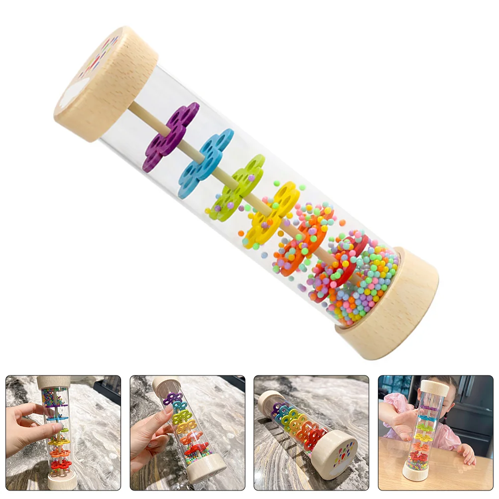 Strumenti musicali per l'educazione precoce dei bambini Giocattolo con suono della pioggia Illuminazione Rainmaker cognitivo per bambini per bastone