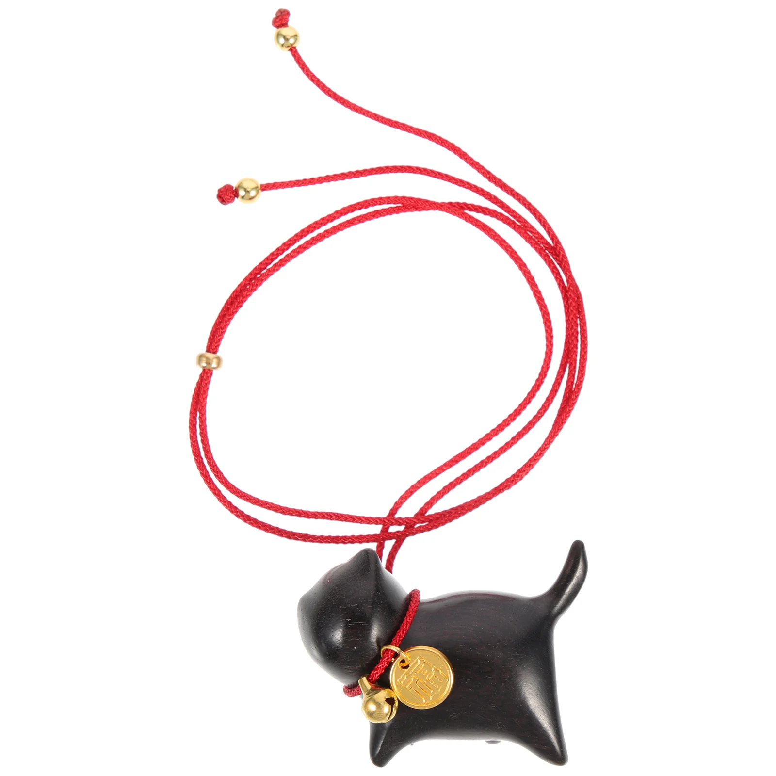 

Black Ebony Wood Hanging Ornament Car Interior Decor, Creative Wooden Cat Pendant For Keys Bags Backpacks, Diy Cat Statue For