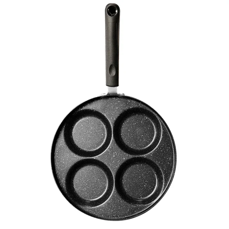 

4 Holes Non-Stick Egg Frying Pan Cooker Omelet Pancake Pan with Anti-Scalding Handle Kitchen Cooking Pots Cookware Accessories